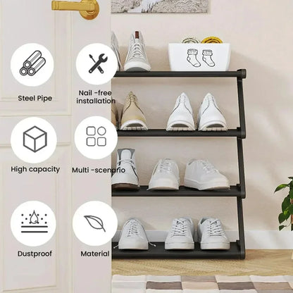 Cabinet Shoes 4 Tiers Modern - Organizer Entryway Space-Saving Abytment