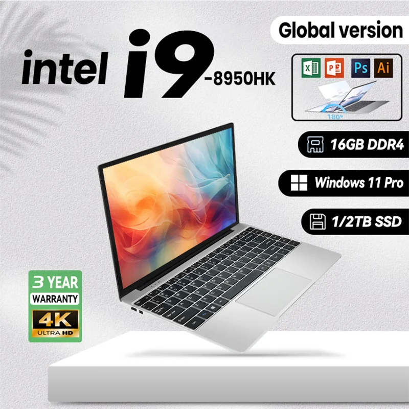 Laptop Core i9-8950HK 16GB RAM 2TB SSD 14.1'' 1920x1080 Windows 11 Pro - Desk