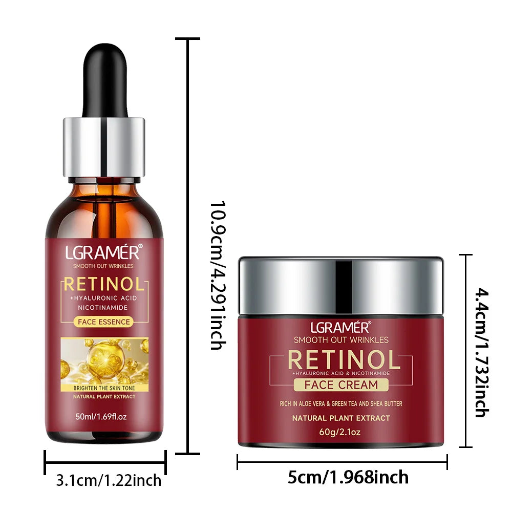Serum Retinol + Cream Face Combo - Lifting Firming Moisturizing Anti-Aging