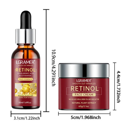 Serum Retinol + Cream Face Combo - Lifting Firming Moisturizing Anti-Aging