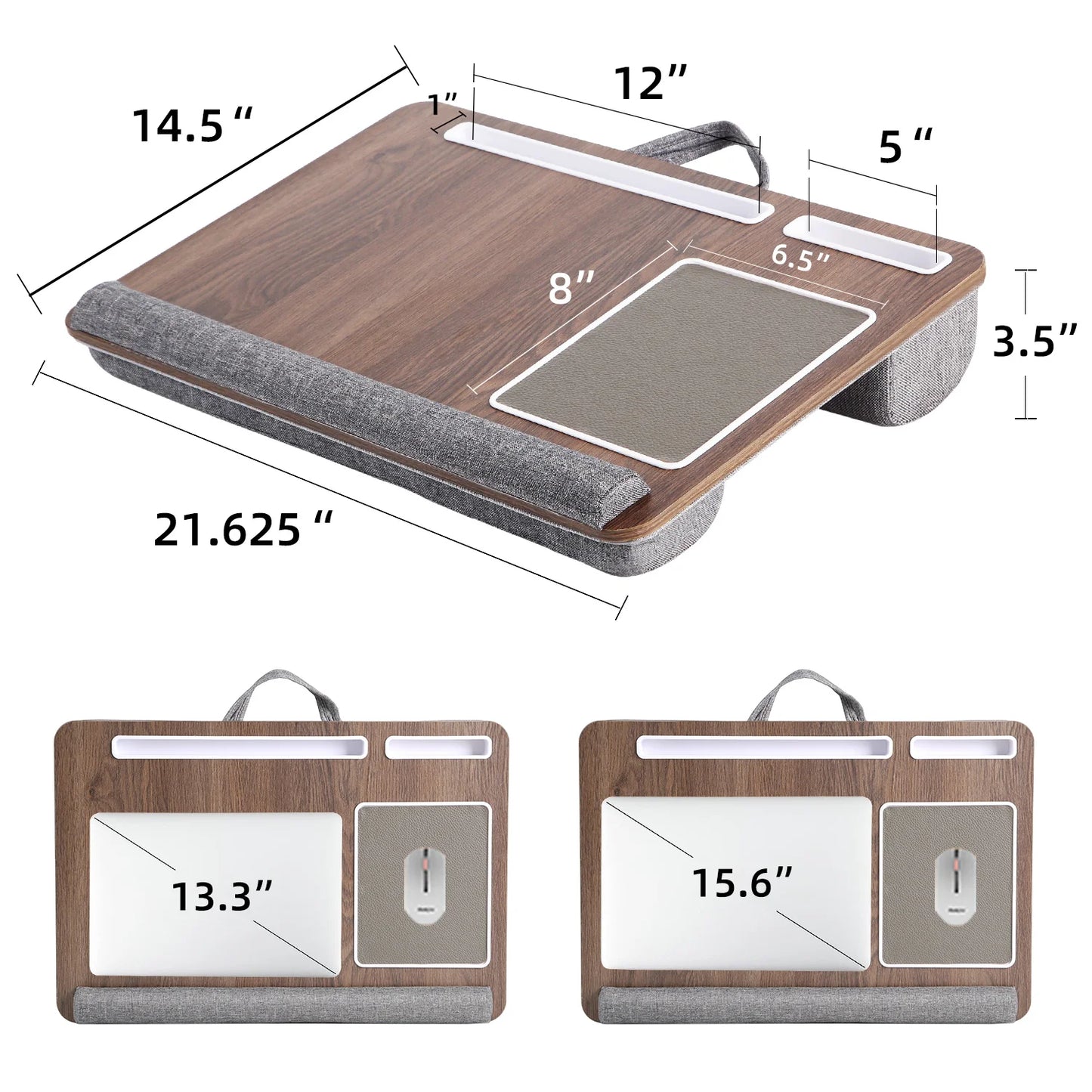 Portable Multifunctional Laptop Table - Double Groove Non-Slip Mouse Pad Sofa