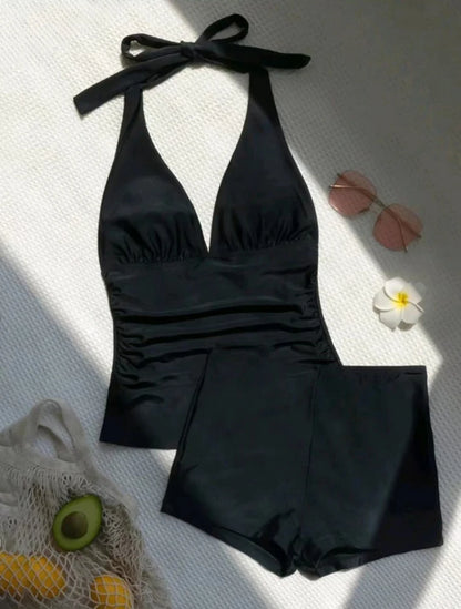 Women's Push-Up Swimsuit Set – High Waist Monokini & Shorts | 2025