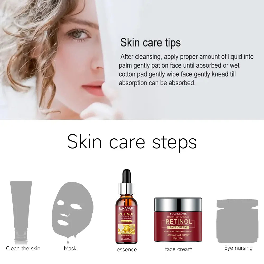 Serum Retinol + Cream Face Combo - Lifting Firming Moisturizing Anti-Aging
