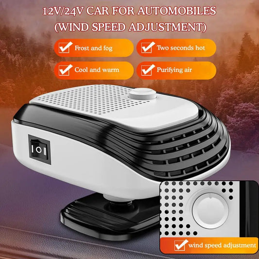 150W 12V/24V ABS Car Heater - Portable Truck Defroster and Demister