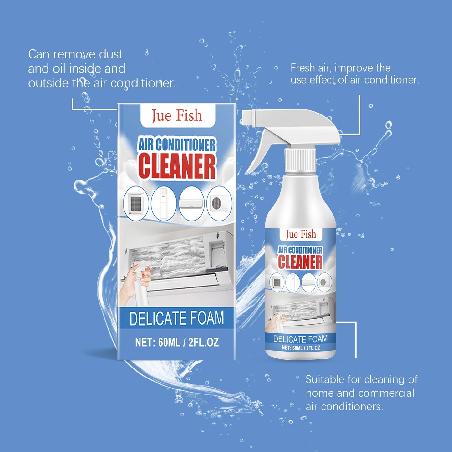 Air Conditioner Cleaning Spray - Disinfectant Anti-Bacterial Long-Lasting Fragrance