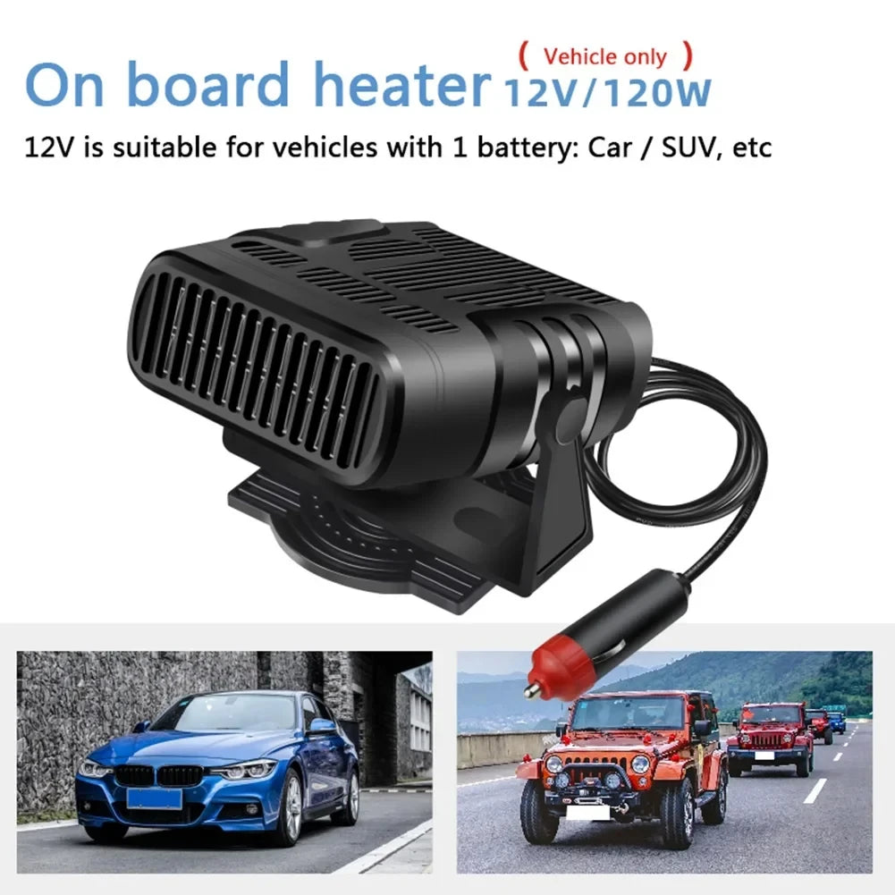 Fan Car Heater 2-in-1 12V/24V 120W - Anti-Fog Defroster 2026