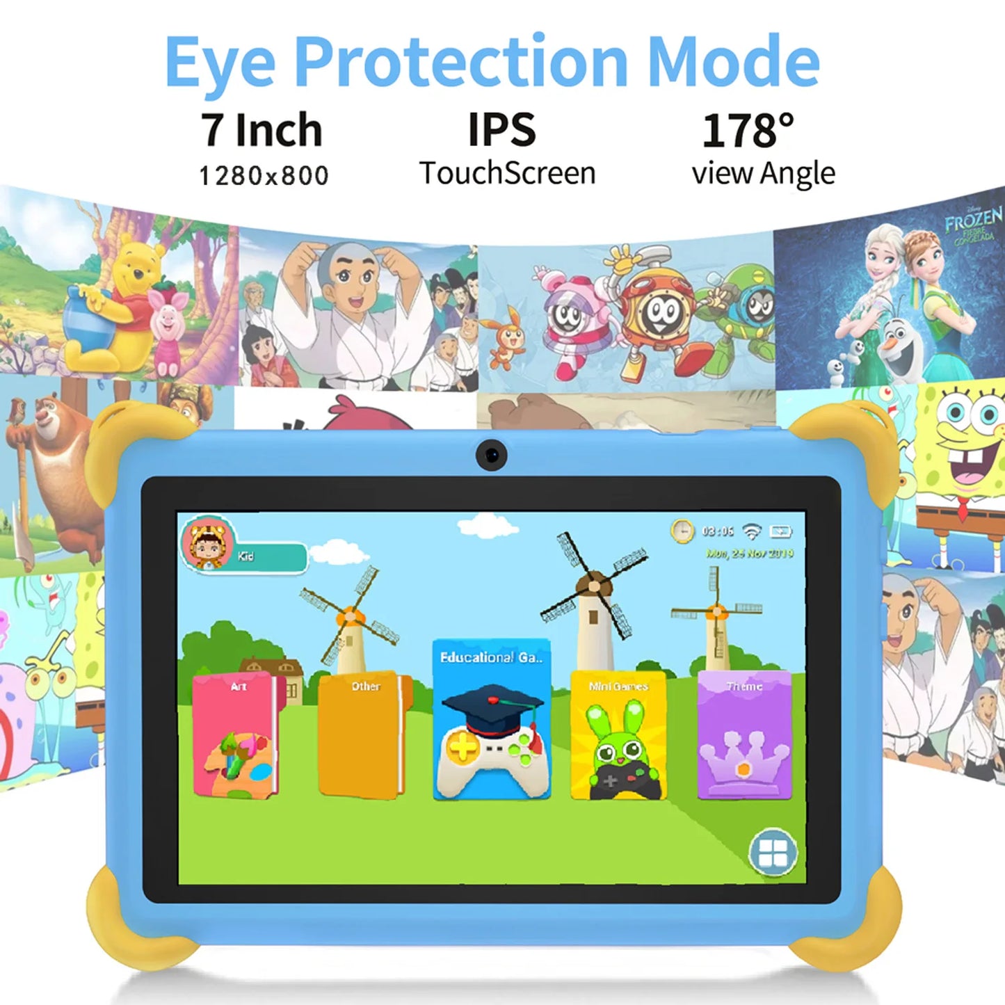 Kids Tablet 7" Android 2025 - 4GB RAM 64GB ROM WiFi 5G Educational