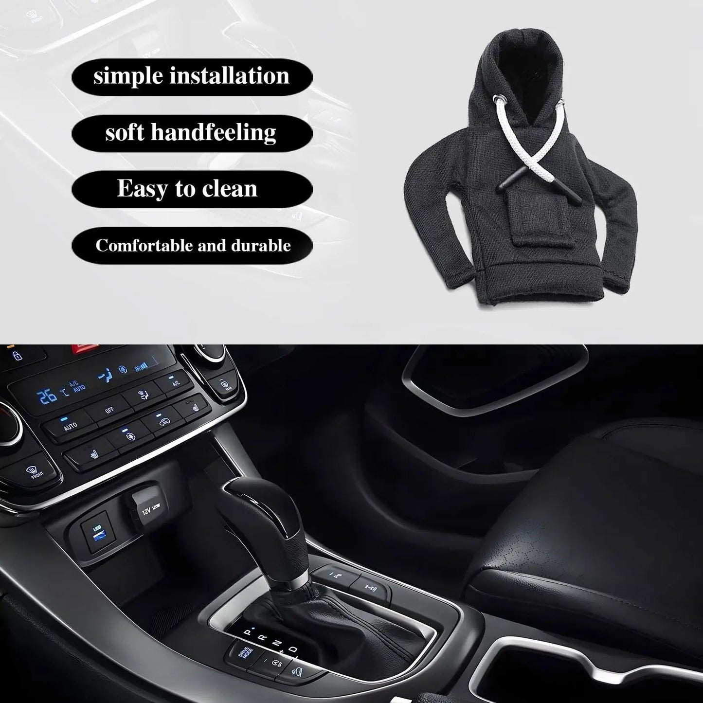 Winter Hooded Car Gear Shift Cover - Interior Decor Manual Automatic Universal