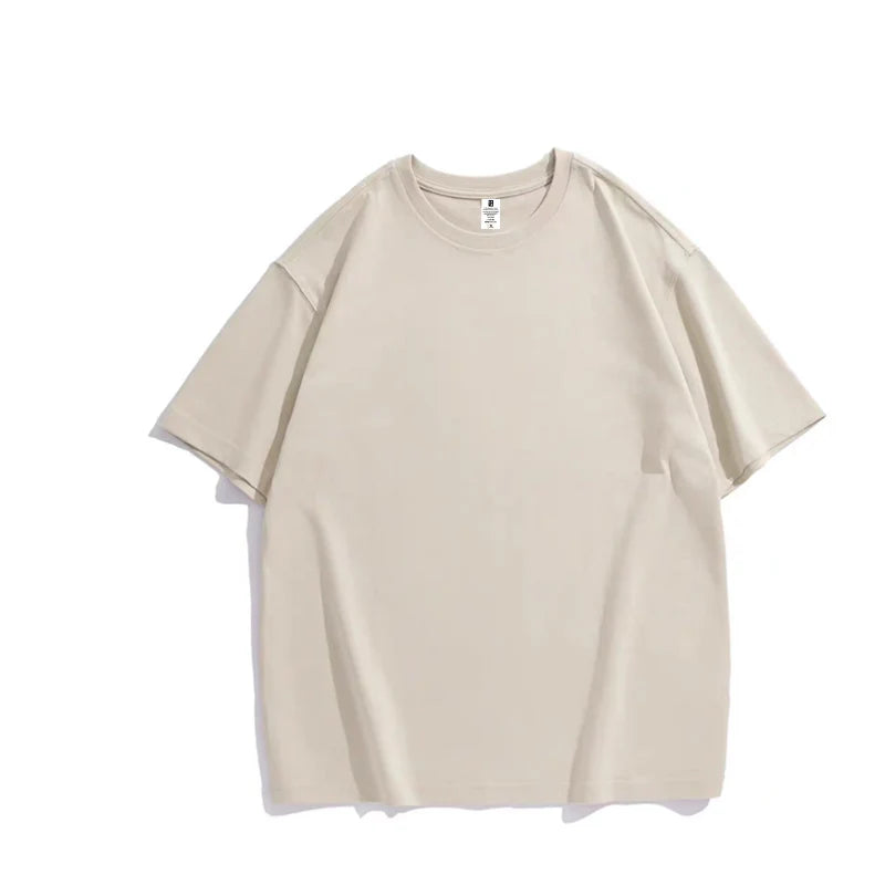T-Shirt Men's Cotton Premium Round Collar Short Sleeve - Breathable Summer