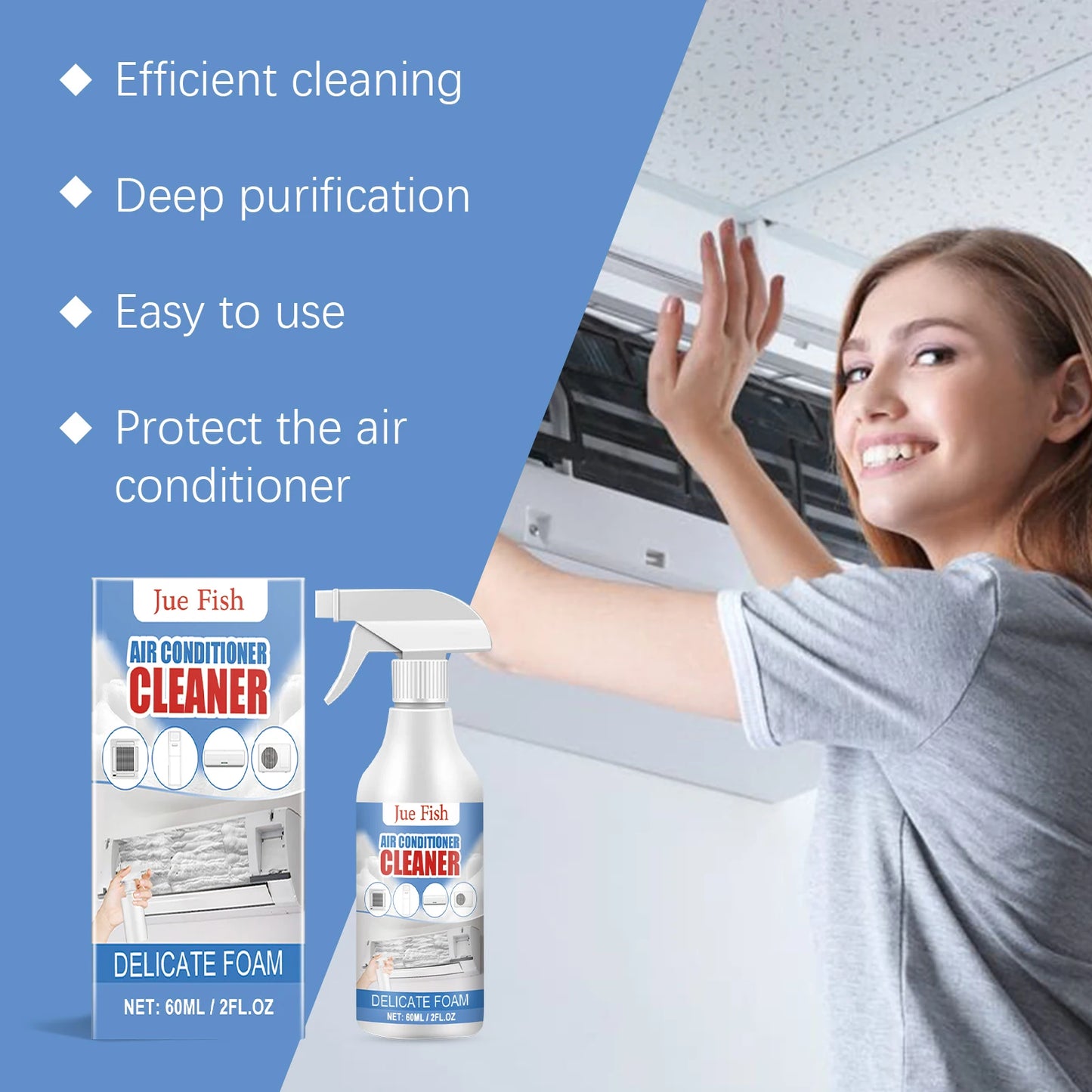 Air Conditioner Cleaning Spray - Disinfectant Anti-Bacterial Long-Lasting Fragrance