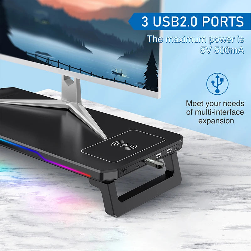 Monitor Holder ITLY D2 Foldable - Multifunctional Desk Organizer