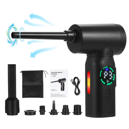 Electric Compressed Air Duster 100W - Screen Digital 7500mAh Rechargeable