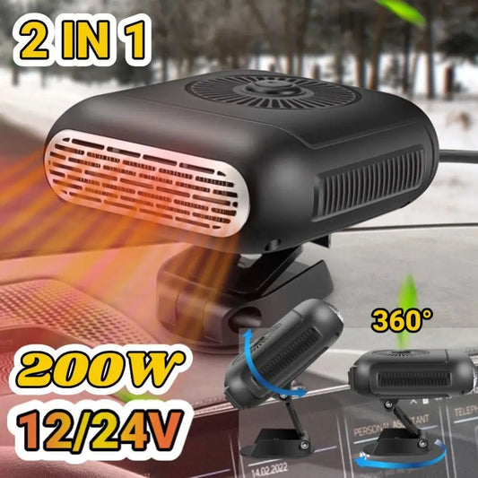 12V/24V Car Heater with 360° Rotation - Adjustable Windshield Defroster and Demister