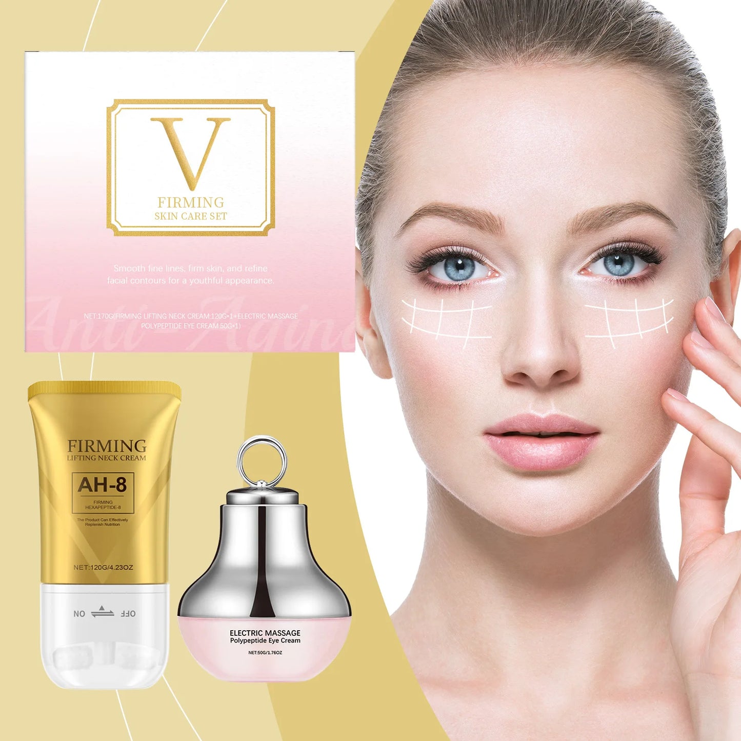 AH-8 Neck Firming Cream - Anti-Aging Polypeptide with Electric Massager