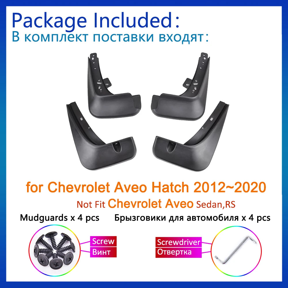 Mud Flaps Chevrolet Aveo T300 Sonic 2012-2020 - Splash Guards Holden Barina