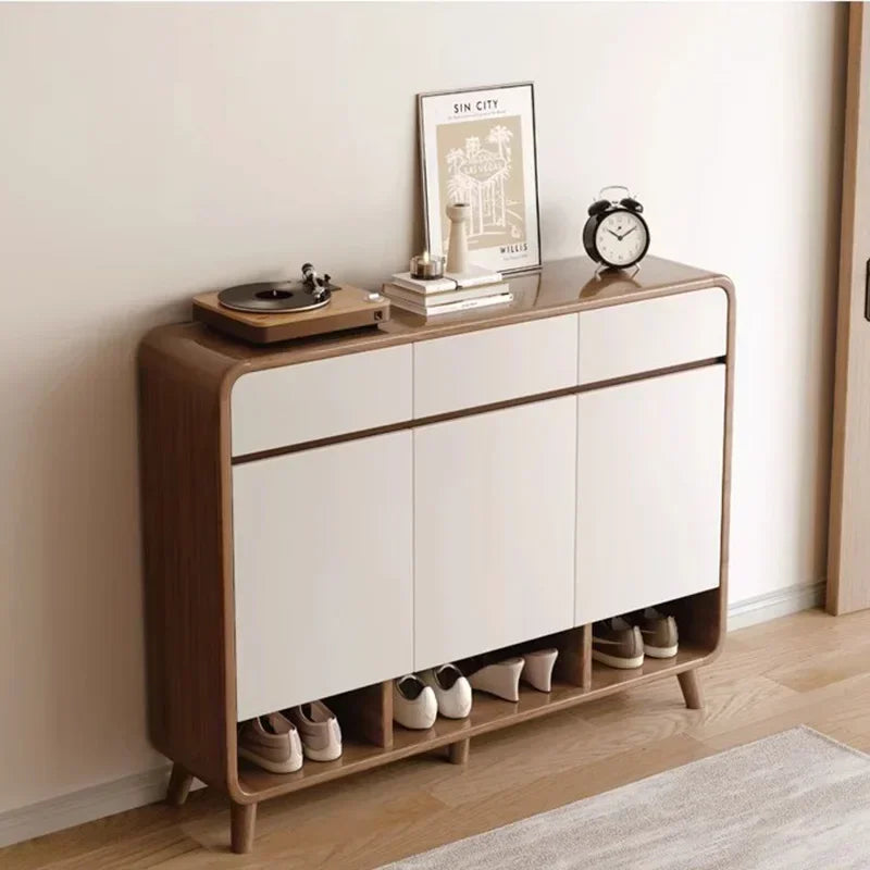 Nordic Luxury Shoe Cabinet with Drawers - Storage Space-Saving Interior