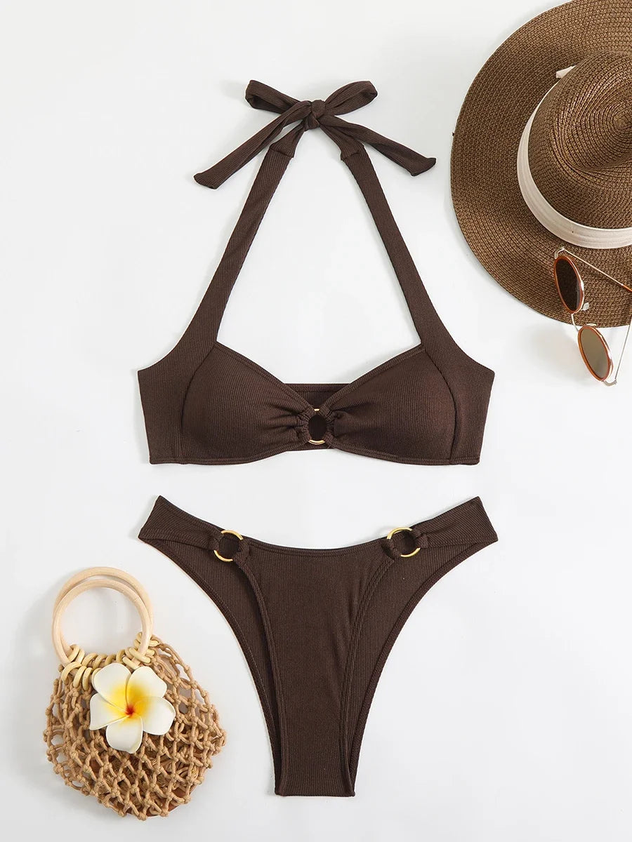 Women's Halter Bikini Set – Two-Piece Swimsuit | Beach & Pool 2025