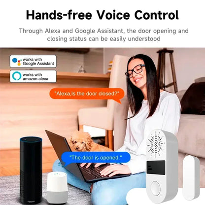 Tuya WiFi Dogold Window Sensgold - Sound Light Alarm Security Home