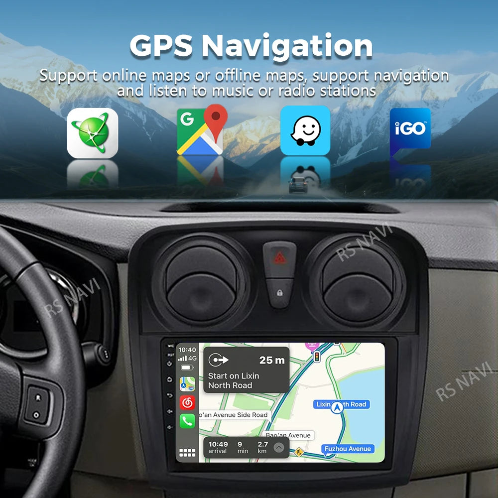 Radio Auto Android 15 Renault Sandro Logan 2 2014-2019 - 2K QLED CarPlay GPS