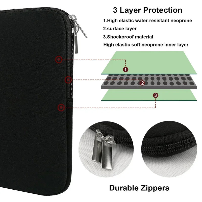Laptop Sleeve 11-15.6'' - Travel Bag for MacBook Dell Laptop