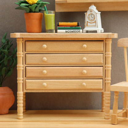 Home Miniature 1:12 Doll Furniture Storage Drawers - Decorative Accessory