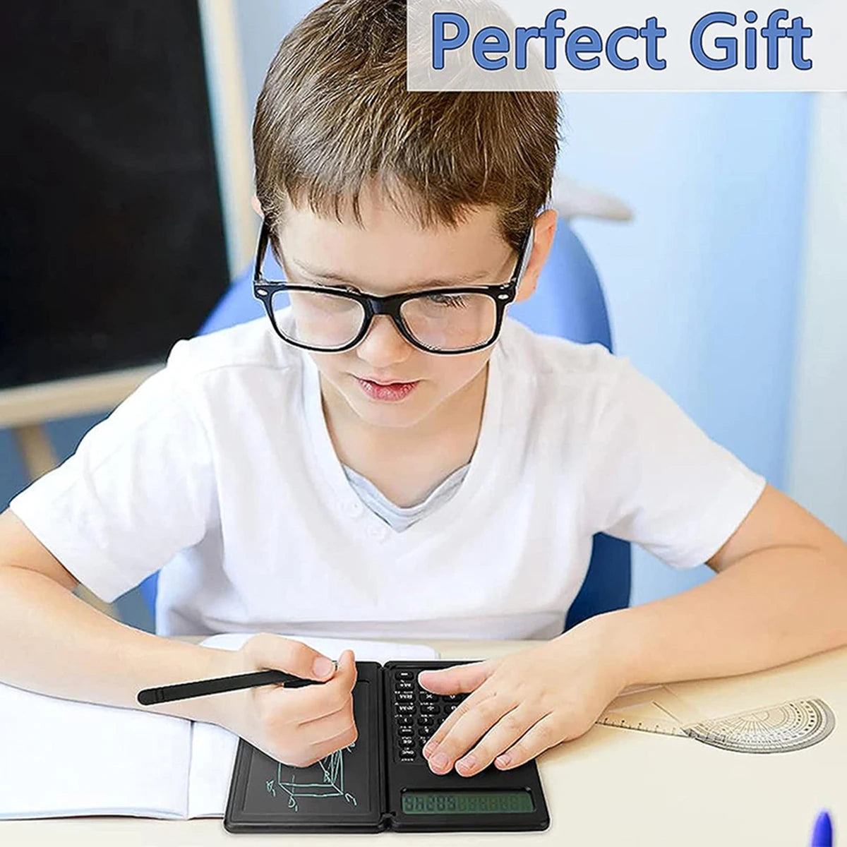Scientific Calculator 2-in-1 Foldable - 6" LCD Drawing Tablet Desk