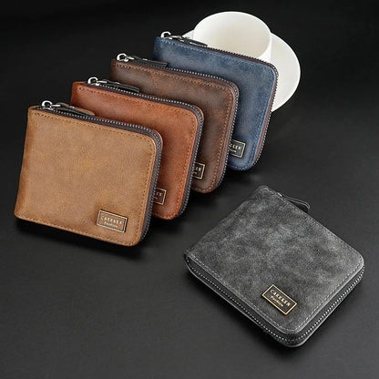 Men's Engraved Name Wallet Zipper - Coin Purse Cards Fathers Day Gift