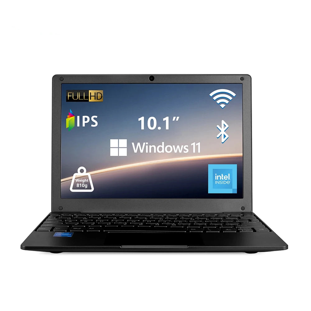 Portable Netbook 10.1'' Windows 11 Quad Core 8GB+128GB - HDMI Webcam