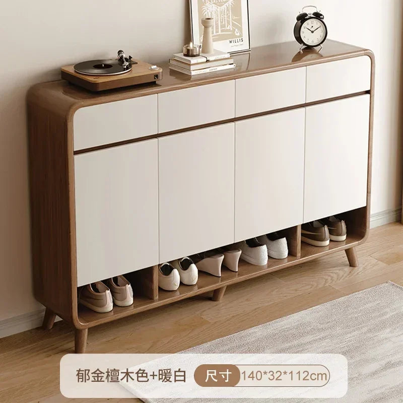 Nordic Luxury Shoe Cabinet with Drawers - Storage Space-Saving Interior