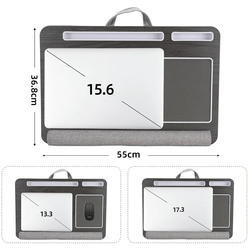 Portable Multifunctional Laptop Table - Double Groove Non-Slip Mouse Pad Sofa
