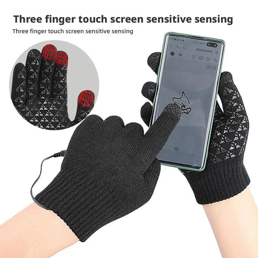 USB Heated Gloves Touchscreen Winter - Thermal Windproof Motorcycle Bike