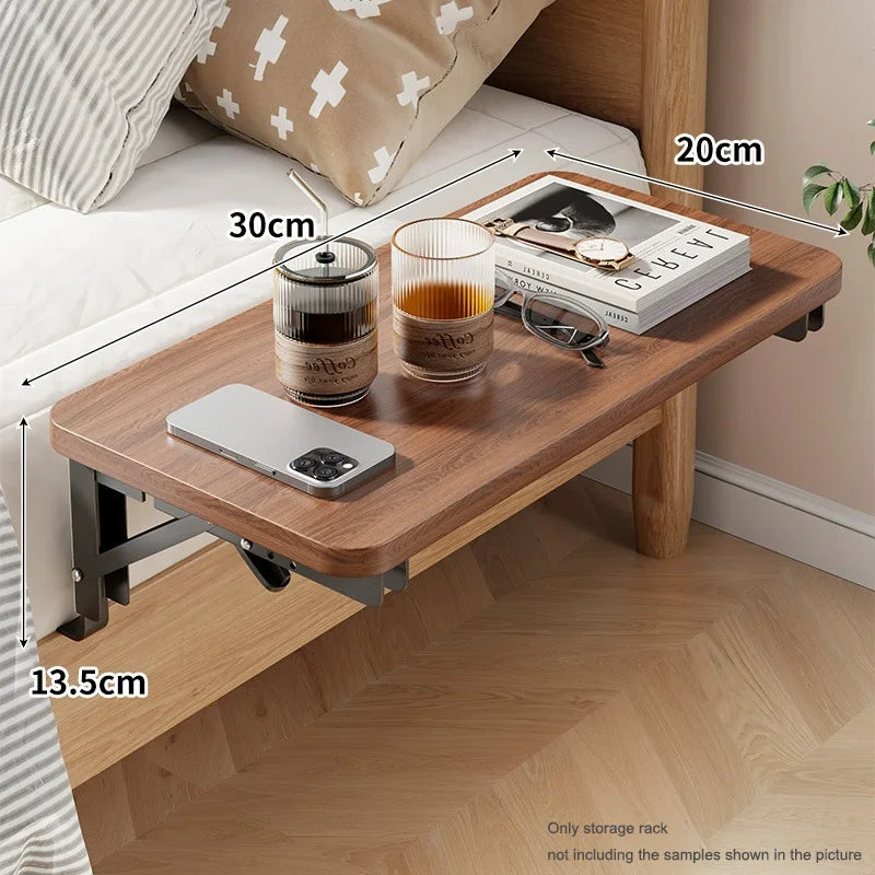 Foldable Bed Dorm Organizer - Attachable Bedside Under-Bed Storage Shelf