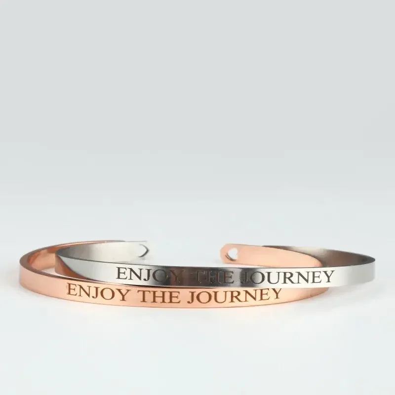 Personalized Coordinates Engraved Name Bangle - Stainless Steel Gift