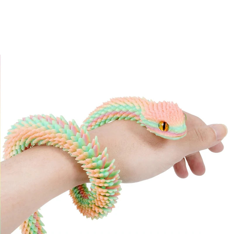 3D Printed Snake Fidget Toy – Movable Joint Figurine