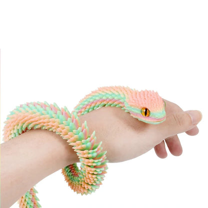 3D Printed Snake Fidget Toy – Movable Joint Figurine