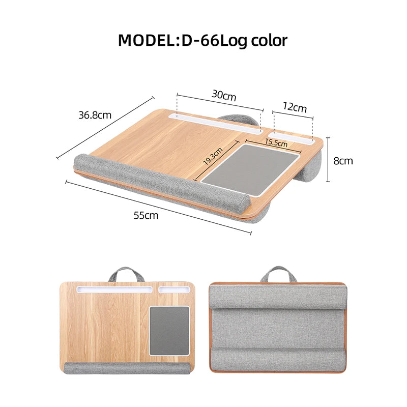 Portable Multifunctional Laptop Table - Double Groove Non-Slip Mouse Pad Sofa