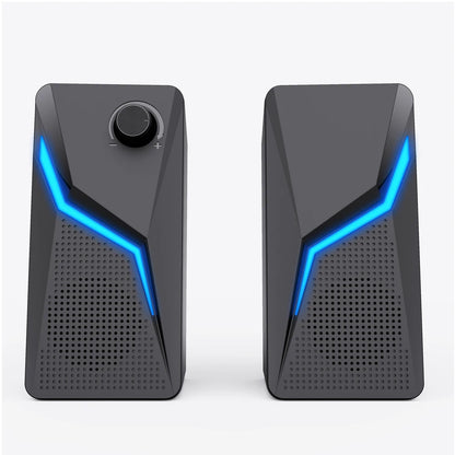 RGB LED Gaming Speaker - USB Wired Stereo HIFI Mic Bass