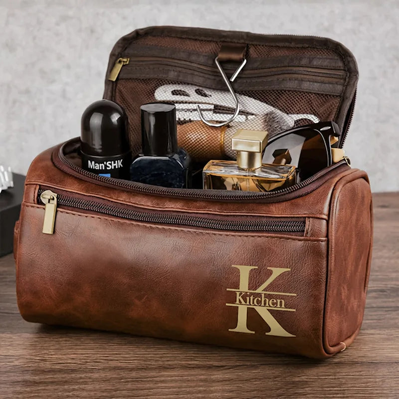 Personalized Engraved Name Makeup Pouch Waterproof - PU Leather Travel