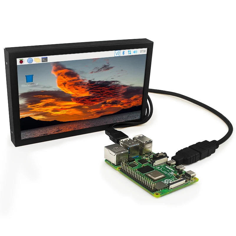 Portable Monitor 7'' IPS 1024x600 LCD HDMI VGA AV - Type-C PC Laptop Camera