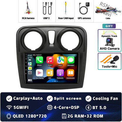 Radio Auto Android 15 Renault Sandro Logan 2 2014-2019 - 2K QLED CarPlay GPS