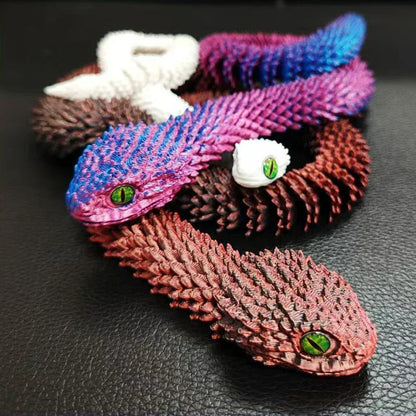 3D Printed Snake Fidget Toy – Movable Joint Figurine