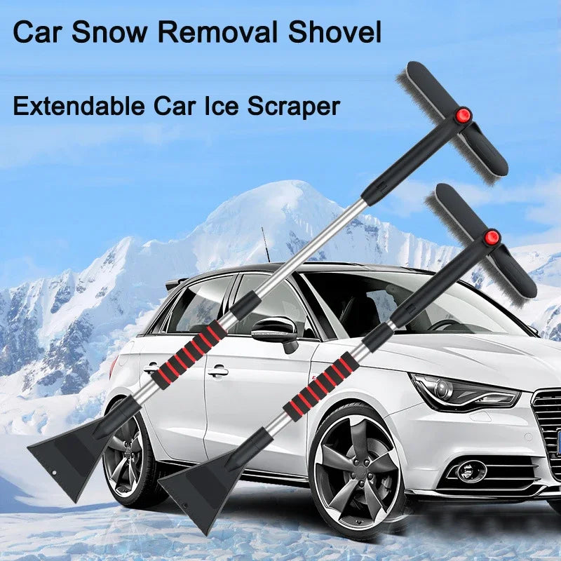 Shovel Snow Car Stretch Ice Scraper - Detachable Windshield Brush Winter