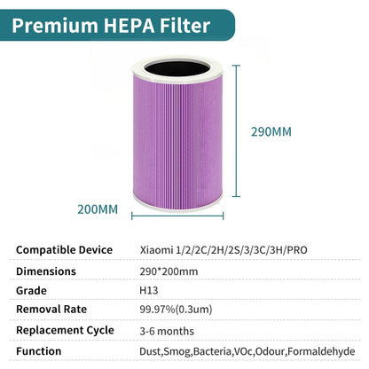 Xiaomi Air Purifier HEPA Filter 1/2/2S/2C/2H/3/3C/3H - Anti-Bacterial PM2.5
