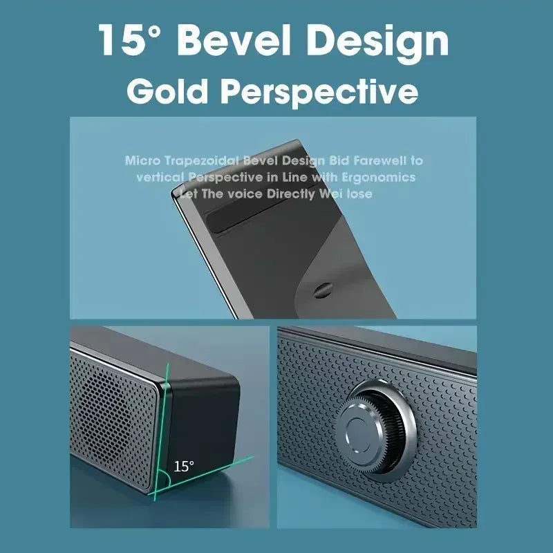 4D Surround Desk Speaker - Bluetooth/Wired Built-in Mic