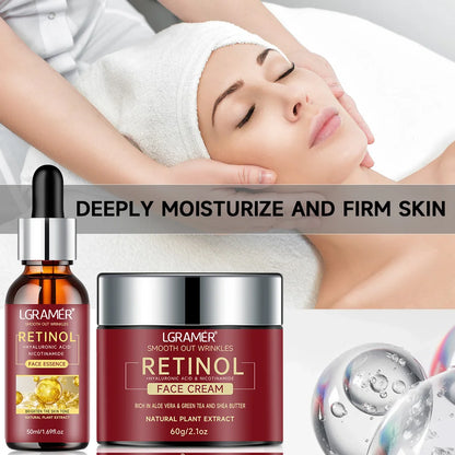 Serum Retinol + Cream Face Combo - Lifting Firming Moisturizing Anti-Aging