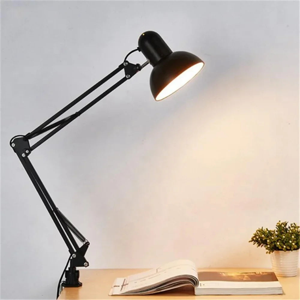 Clip-On Foldable Telescopic Eye-Protection Desk Lamp - Retro Bedroom Desk E27