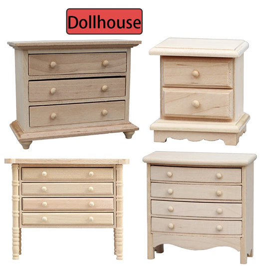 Home Miniature 1:12 Doll Furniture Storage Drawers - Decorative Accessory