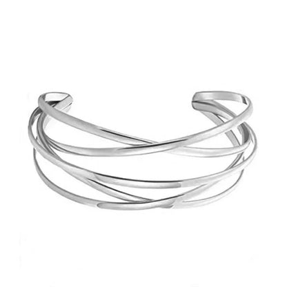 Stainless Steel Rose Bangle Bracelet Women's - Charm Luxury Elegant