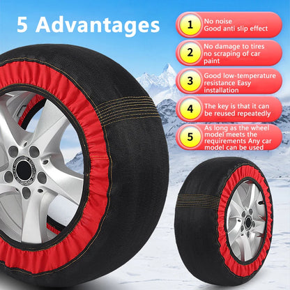 Car Wheel Chains Winter Anti-Slip - Emergency Easy Installation Snow Socks