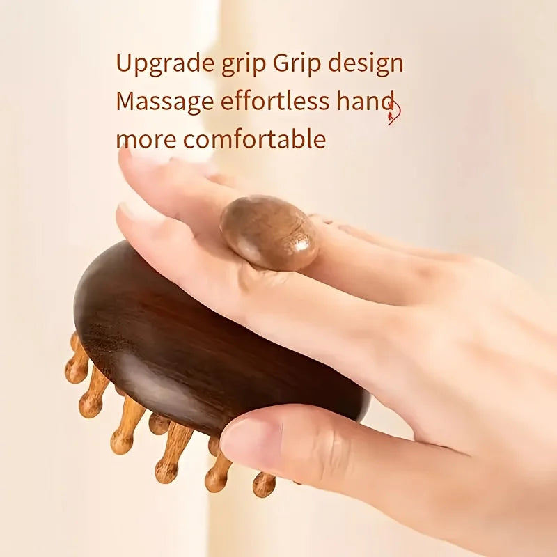 Scalp Massager Mahogany Ergonomic - Relaxation Tool Full Body